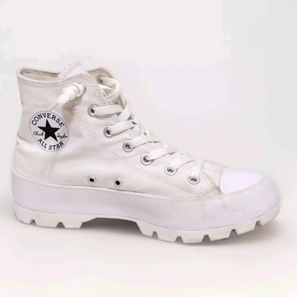 Converse CTAS Women's White Canvas Hi-Top Platform Sneakers Size 8 Lug Sole